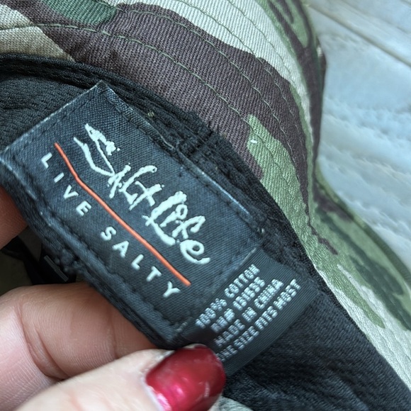 Salt Life Bravo Boonie Bucket camo hat,adjustable headband/chin strap,Packable - Picture 8 of 13